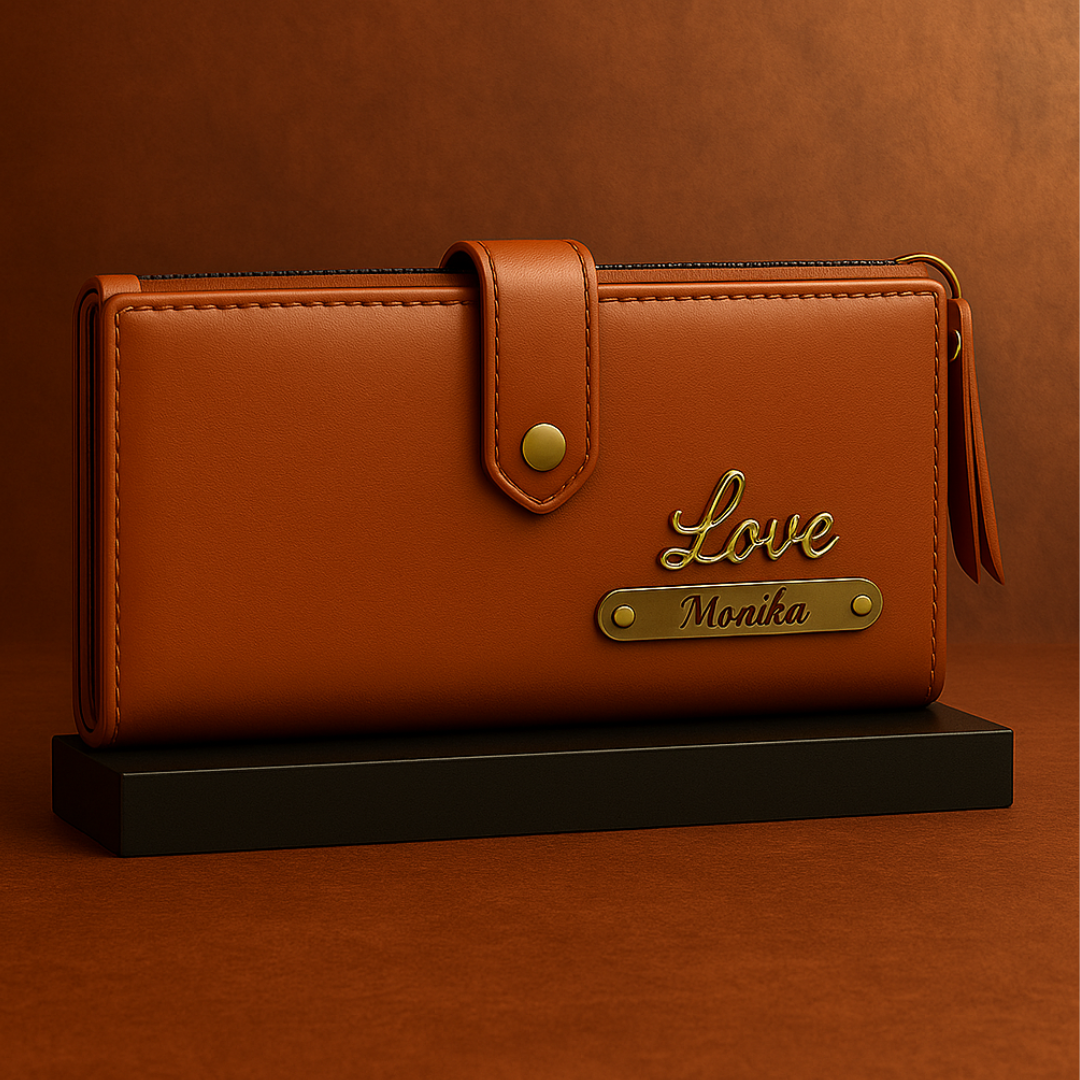 Personalized Women's Clutch With Name & Charm