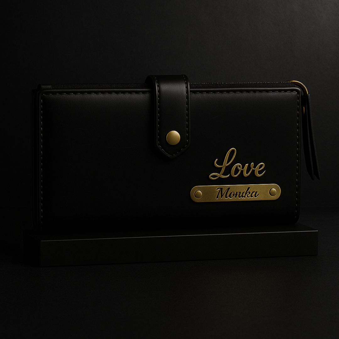 Personalized Women's Clutch With Name & Charm