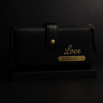 Personalized Women's Clutch With Name & Charm