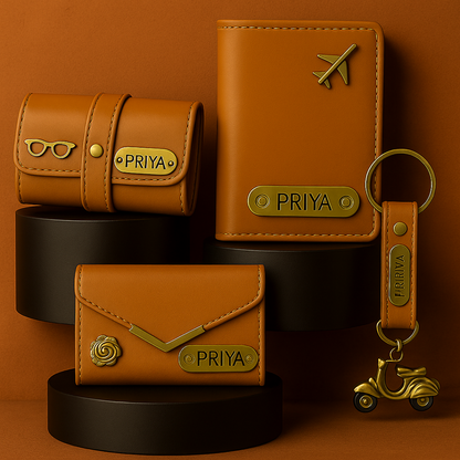 Premium Customized 3 in 1 Gift Set of Wallet,Sunglasses Cover,Keychain