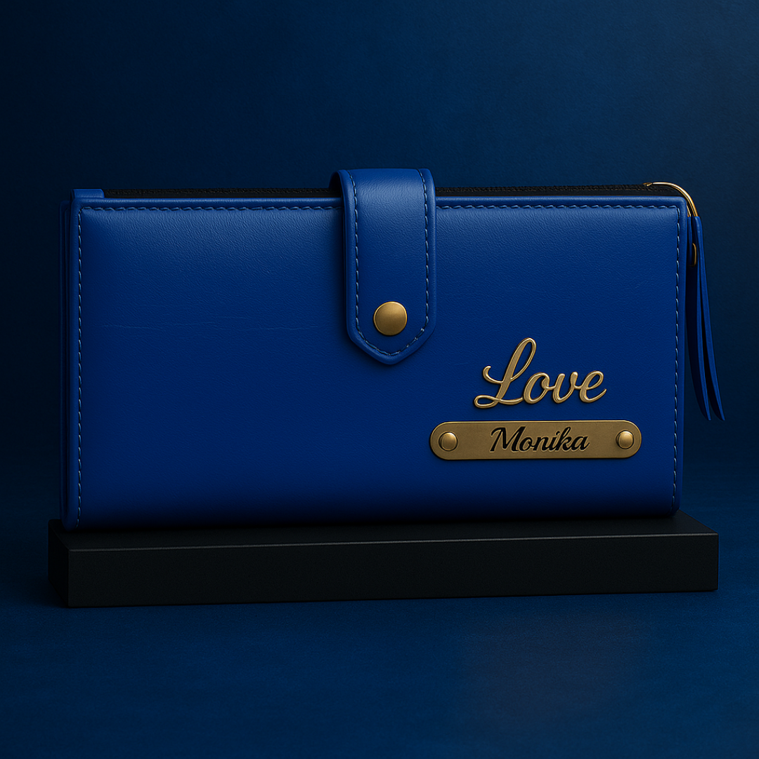 Personalized Women's Clutch With Name & Charm