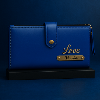 Personalized Women's Clutch With Name & Charm