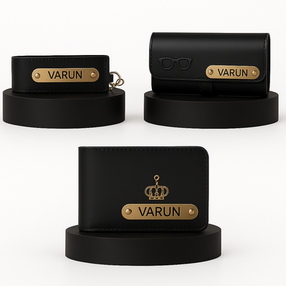 Premium Customized 3 in 1 Gift Set of Wallet,Sunglasses Cover,Keychain