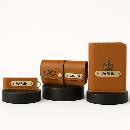 Premium Customized 3 in 1 Gift Set of Wallet,Sunglasses Cover,Keychain