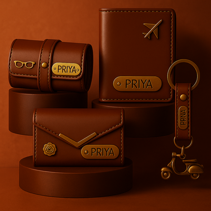 Premium Customized 3 in 1 Gift Set of Wallet,Sunglasses Cover,Keychain