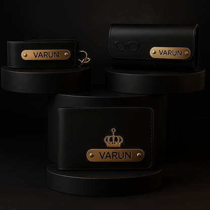 Premium Customized 3 in 1 Gift Set of Wallet,Sunglasses Cover,Keychain