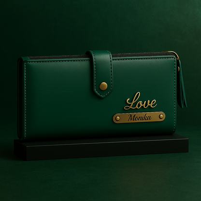 Personalized Women's Clutch With Name & Charm