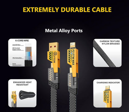 4 in 1 Ultra Fast Charging 65W &amp; Data Transfer Cable | Multi-Purpose USB
